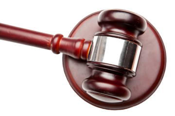 Digital png photo of judge's gavel on transparent background