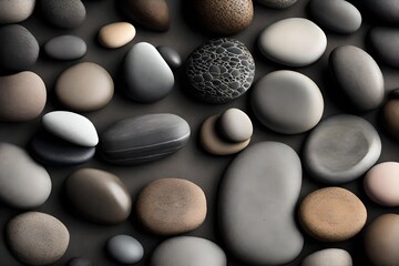 Fototapeta na wymiar black and white pebbles