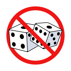 No Dice Sign on White Background