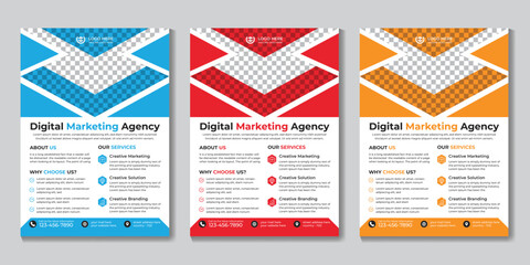 Professional creative modern digital marketing flyer design template