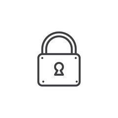 Lock with keyhole line icon