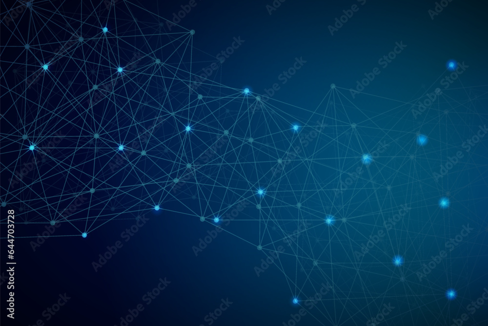 Fototapete abstract polygonal space. triangles with connecting dots and lines. background concept for your desi