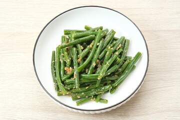 Tumis Buncis or Stir Fry String Bean with garlic and chilli powder

