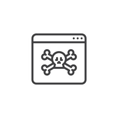 Website cyber attack line icon