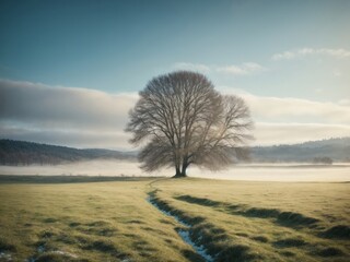 Winter Sunrise: Tranquil Beauty in Frozen Nature