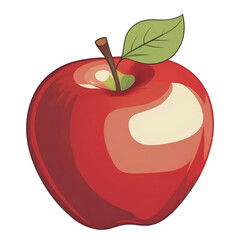 red apple with leaf