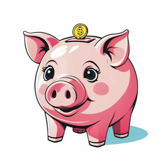 piggy bank with coins