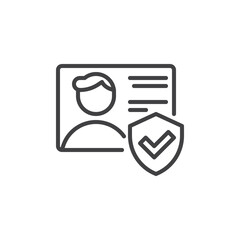 ID protection shield line icon
