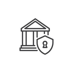 Banking security line icon