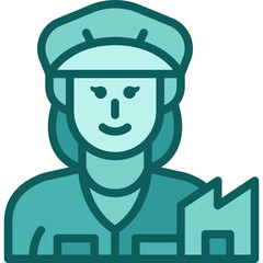 woman labor two tone icon