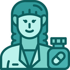 female pharmacist two tone icon