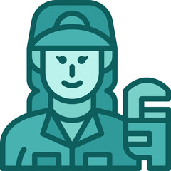 woman plumber two tone icon