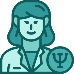 female psychologist two tone icon