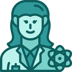 female scientist two tone icon