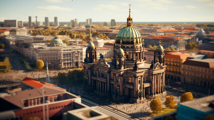 Fototapeta premium great capitals of the world, top view, central streets. Generative AI