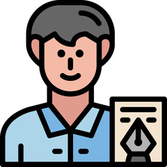 Obraz premium author filled outline icon