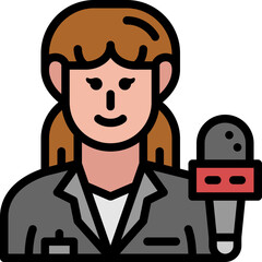Obraz premium woman reporter filled outline icon