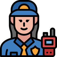 security guard filled outline icon