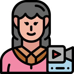 woman vlogger filled outline icon