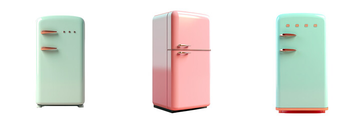 a vintage refrigerator on a transparent background