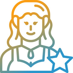 actress gradient line icon
