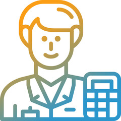 Obraz premium accountant gradient line icon