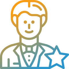 Obraz premium actor gradient line icon