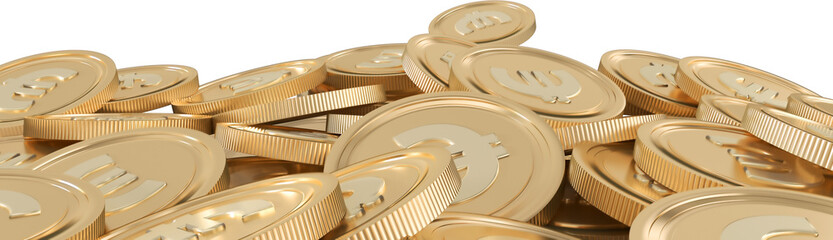 Digital png photo of gold euro coins on transparent background