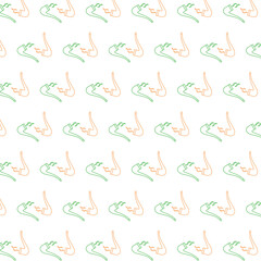 Digital png illustration of green and orange pipe pattern on transparent background