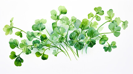 クレソンの水彩イラスト