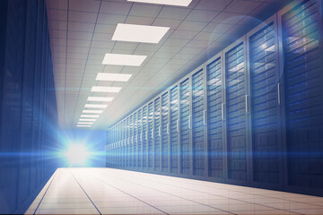 Digital png photo of computer servers on transparent background