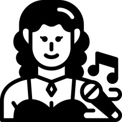 female singer solid line icon