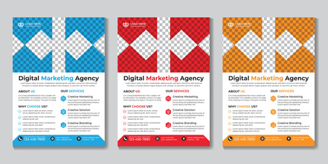 Creative modern digital marketing flyer design template