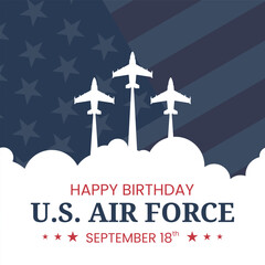 Vector graphic of U.S. Air Force birthday is observed every year on September 18