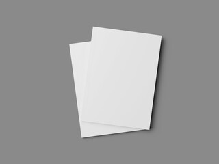 Front View Magazine Book White Blank 3D Mockup