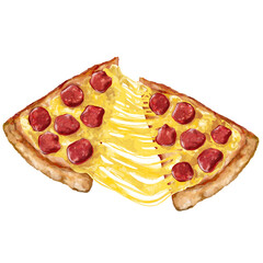 Melted cheese pizza slices