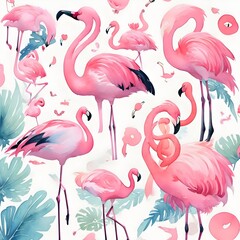 pink flamingo birds