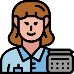 woman graphic designer filled outline icon