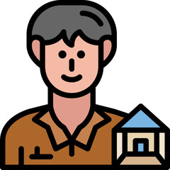 interior designer filled outline icon