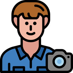 photographer filled outline icon