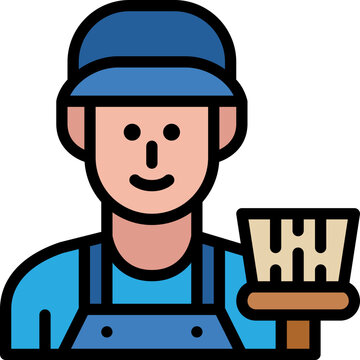 recommend clip art: janitor filled outline icon