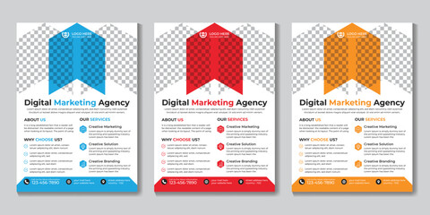 Creative digital marketing flyer design template