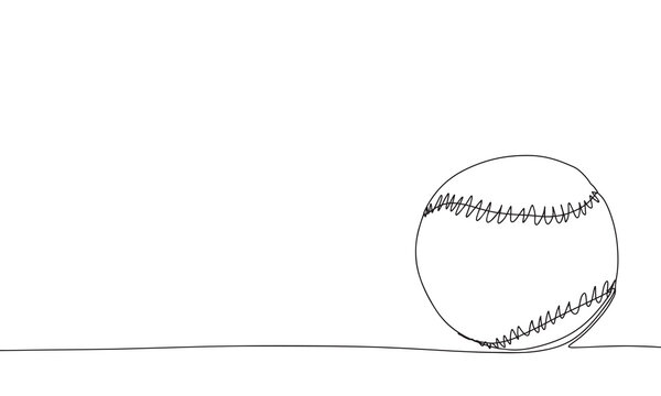 recommend clip art: Baseball one line continuous banner. Line art baseball concept banner. Outline vector illustration.