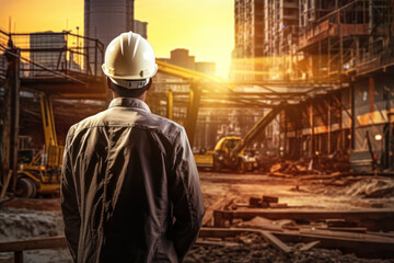 Engineer in construction site. Leading the way in safety, precision, and collaborative success in the modern construction industry