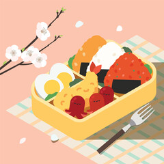 도시락 일러스트