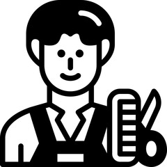 Obraz premium barber solid line icon