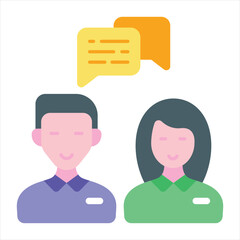 Fototapeta premium business communication flat icon design style