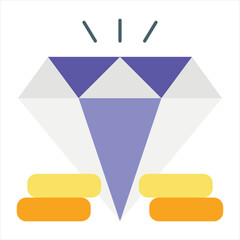 diamond flat icon design style