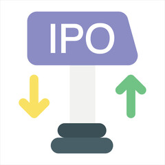 ipo flat icon design style