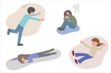 トラブルが起こる人々　イラスト